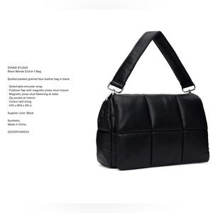 STAND STUDIO - BLACK WANDA CLUTCH BAG
